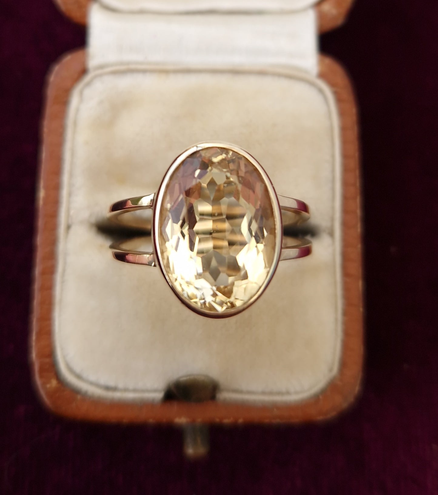 Vintage Citrine Ring 9ct Gold by Ortak