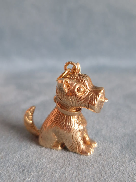 9ct Gold Terrier Dog Pendant