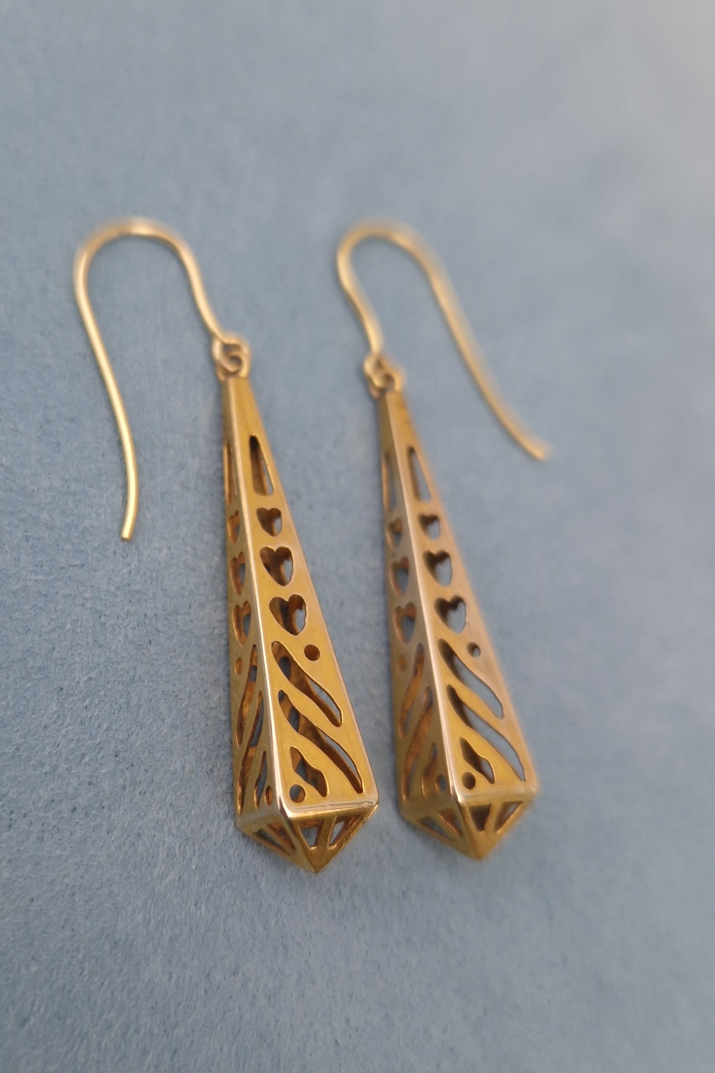 Vintage Opelisk Drop Earrings 9ct Gold