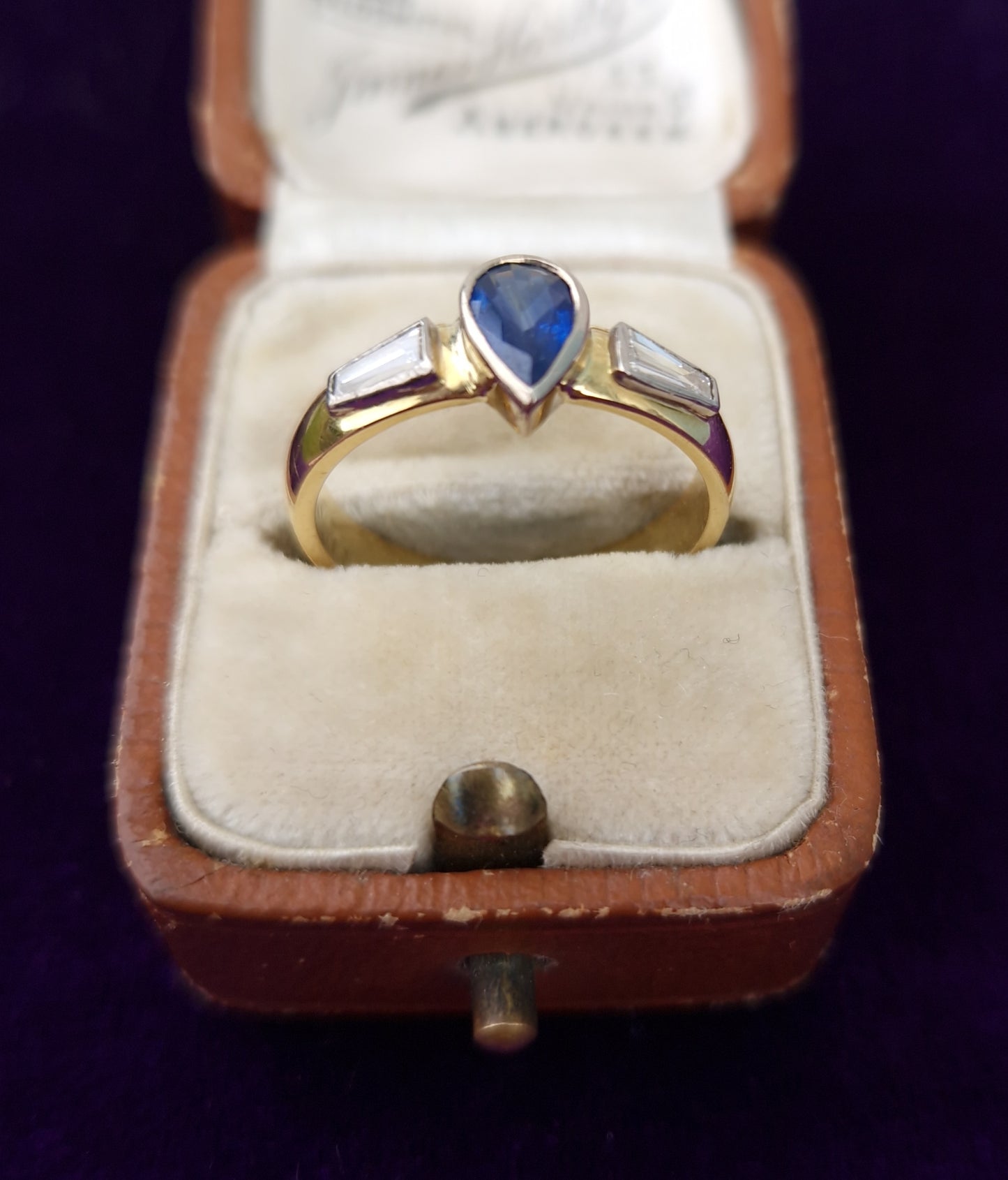 Vintage Sapphire Diamond Ring 18ct Gold