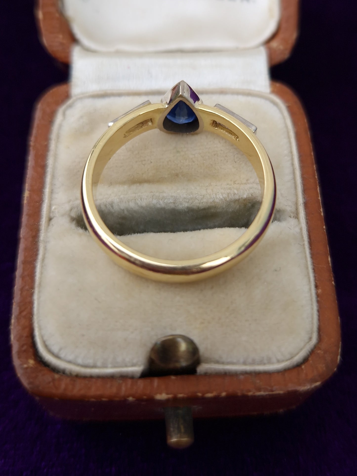 Vintage Sapphire Diamond Ring 18ct Gold