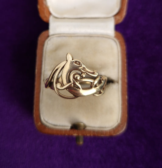 Vintage 'Finnish Beast' Ola Gorie 9ct Gold Ring