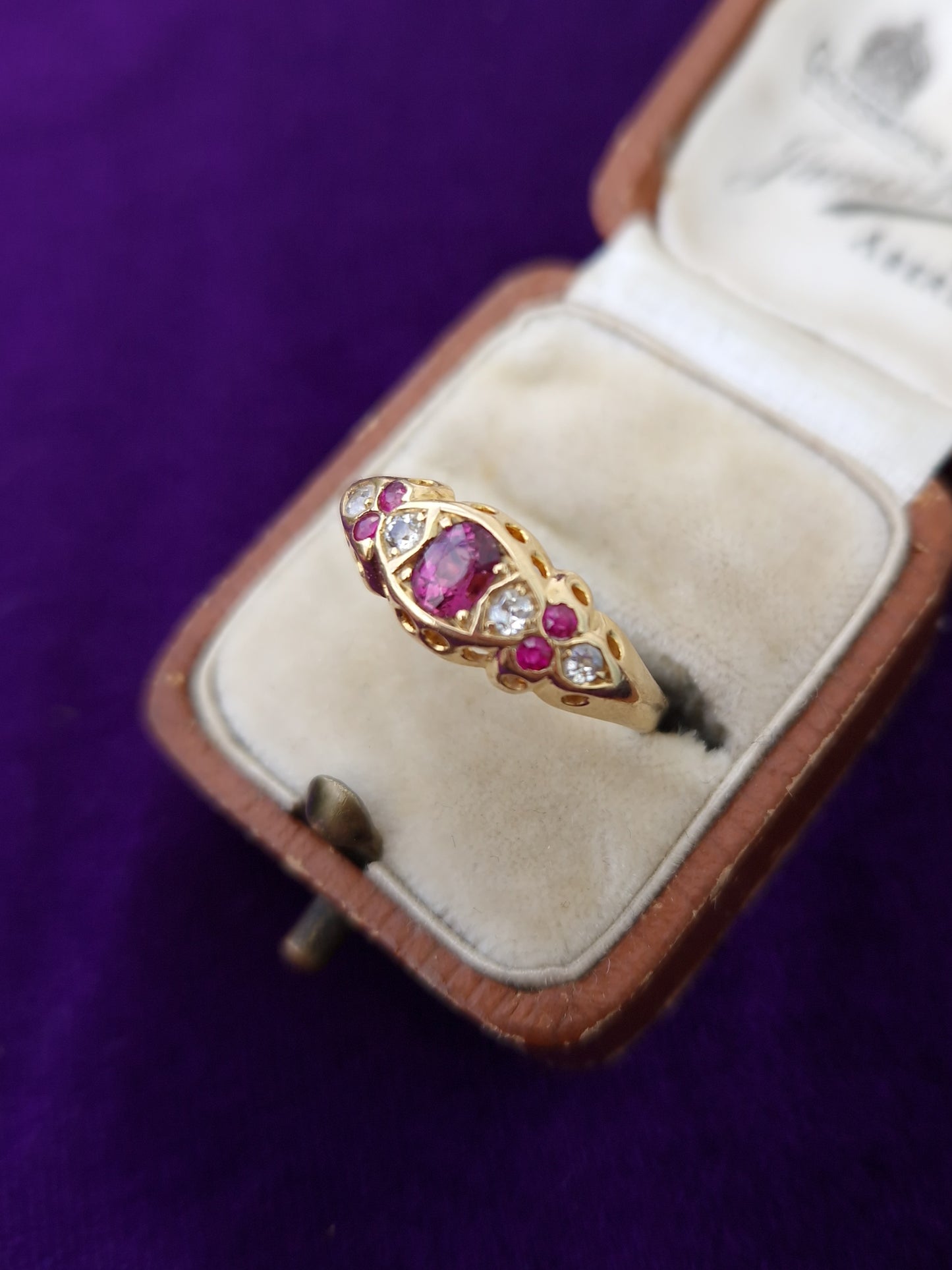 Antique Ruby & Diamond 18ct Gold Ring