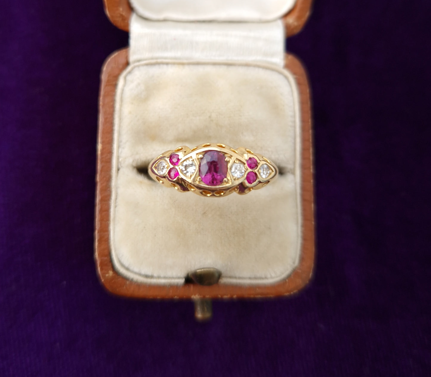 Antique Ruby & Diamond 18ct Gold Ring