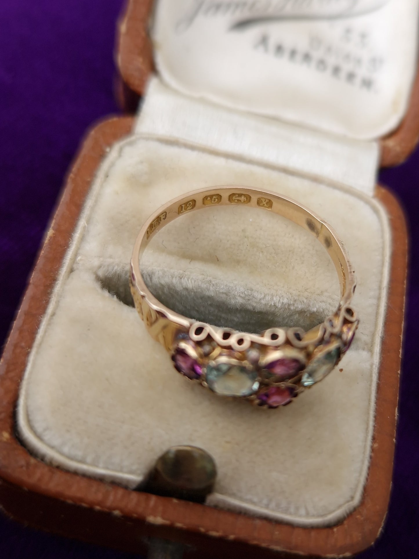 Antique Victorian 12ct Gold Paste Ring