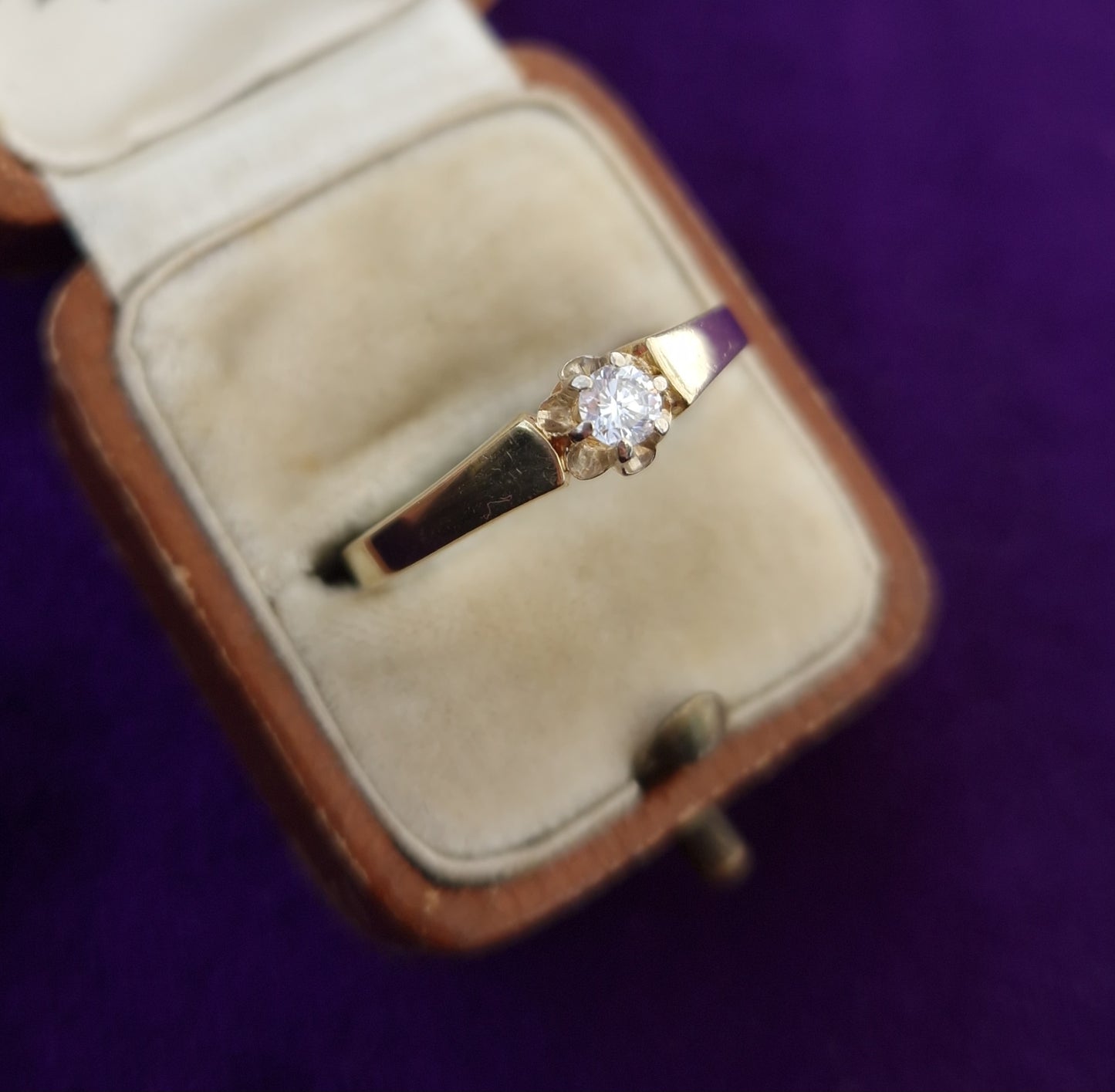 Vintage 0.15ct Diamond Solitaire Ring 14ct Gold