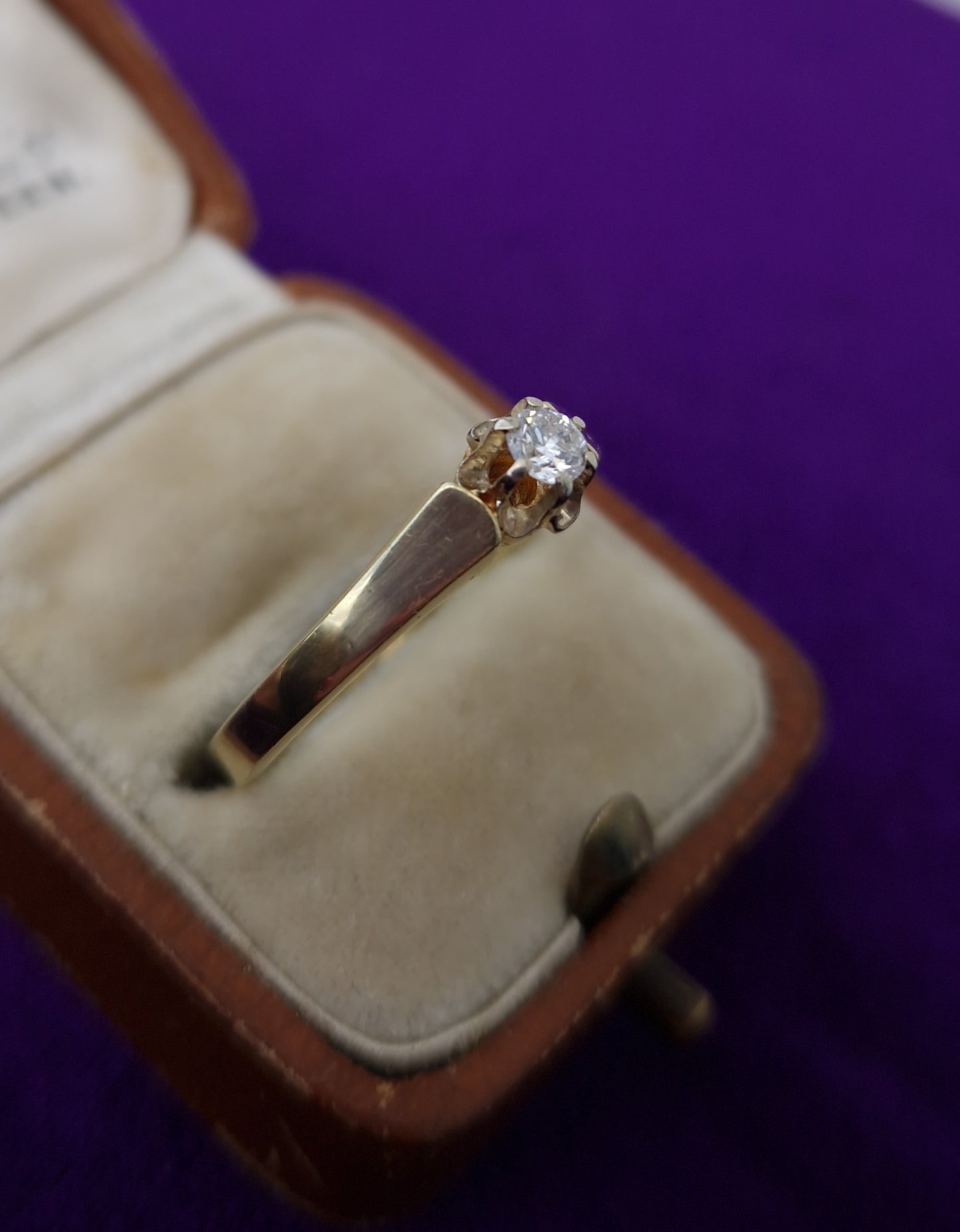 Vintage 0.15ct Diamond Solitaire Ring 14ct Gold