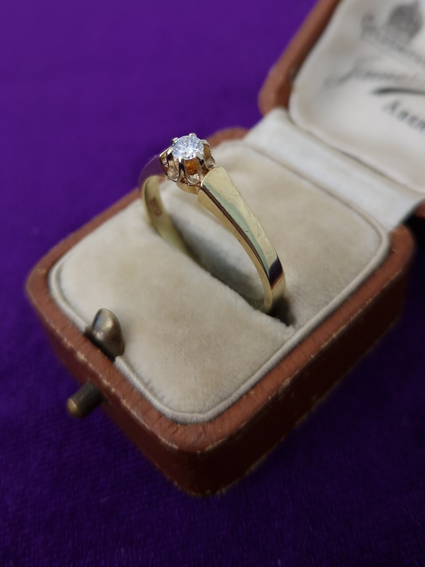 Vintage 0.15ct Diamond Solitaire Ring 14ct Gold