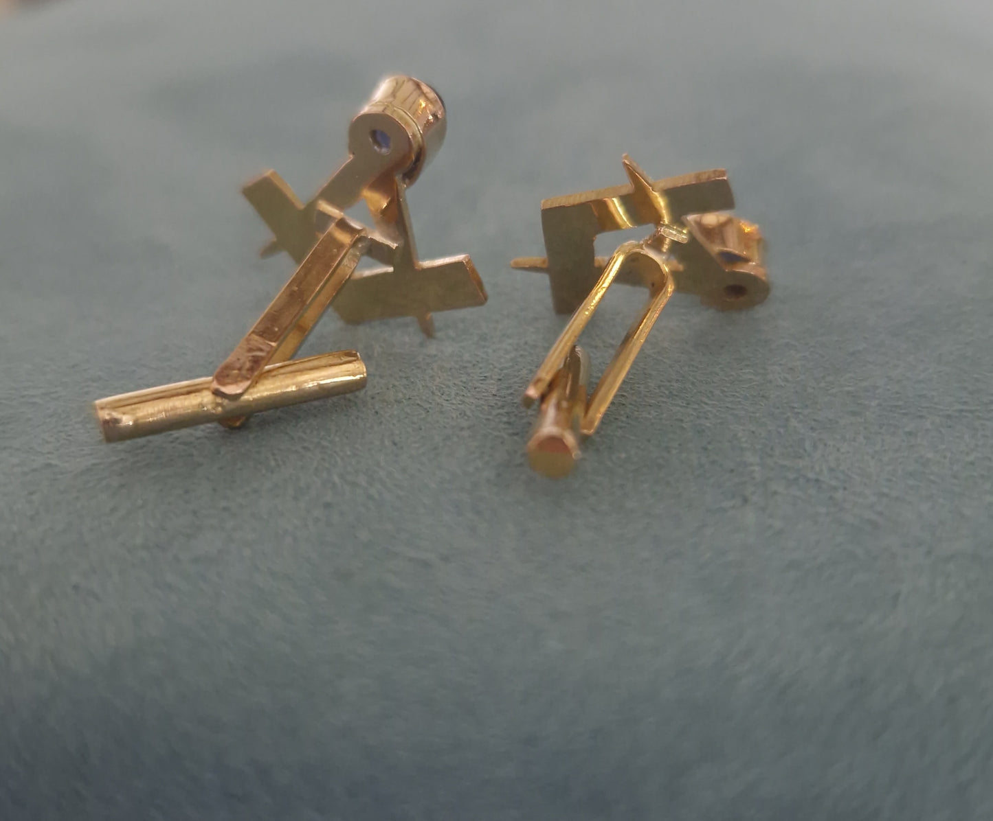 Vintage Iolite Masonic 18ct Gold Cufflinks