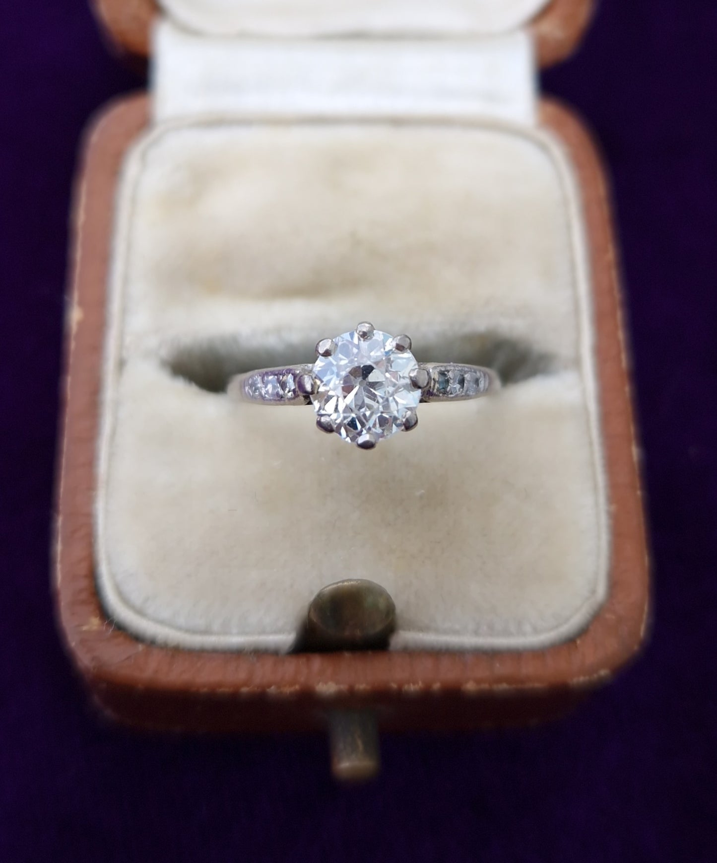 Antique 0.85ct Diamond Platinum Solitaire Ring