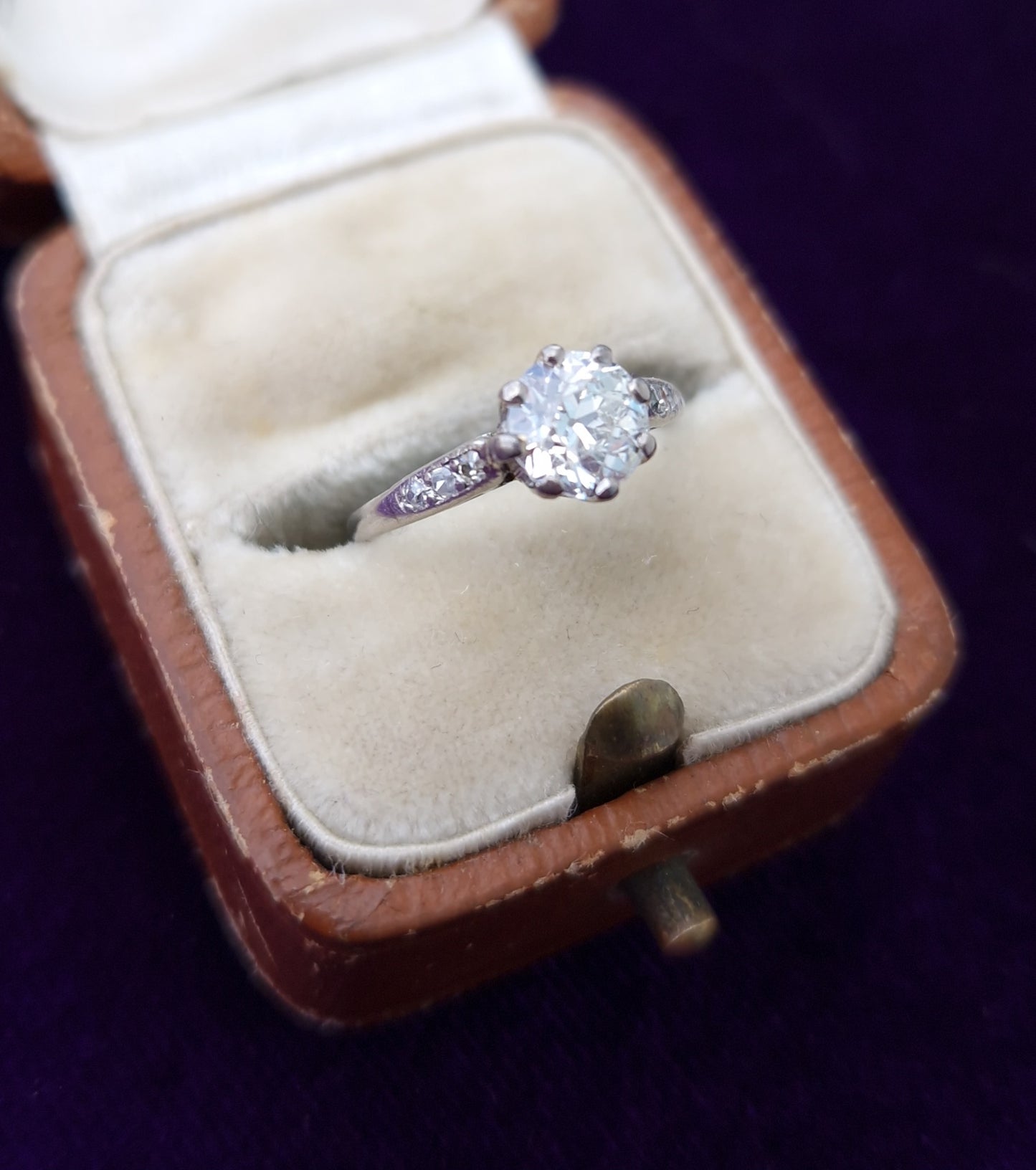 Antique 0.85ct Diamond Platinum Solitaire Ring