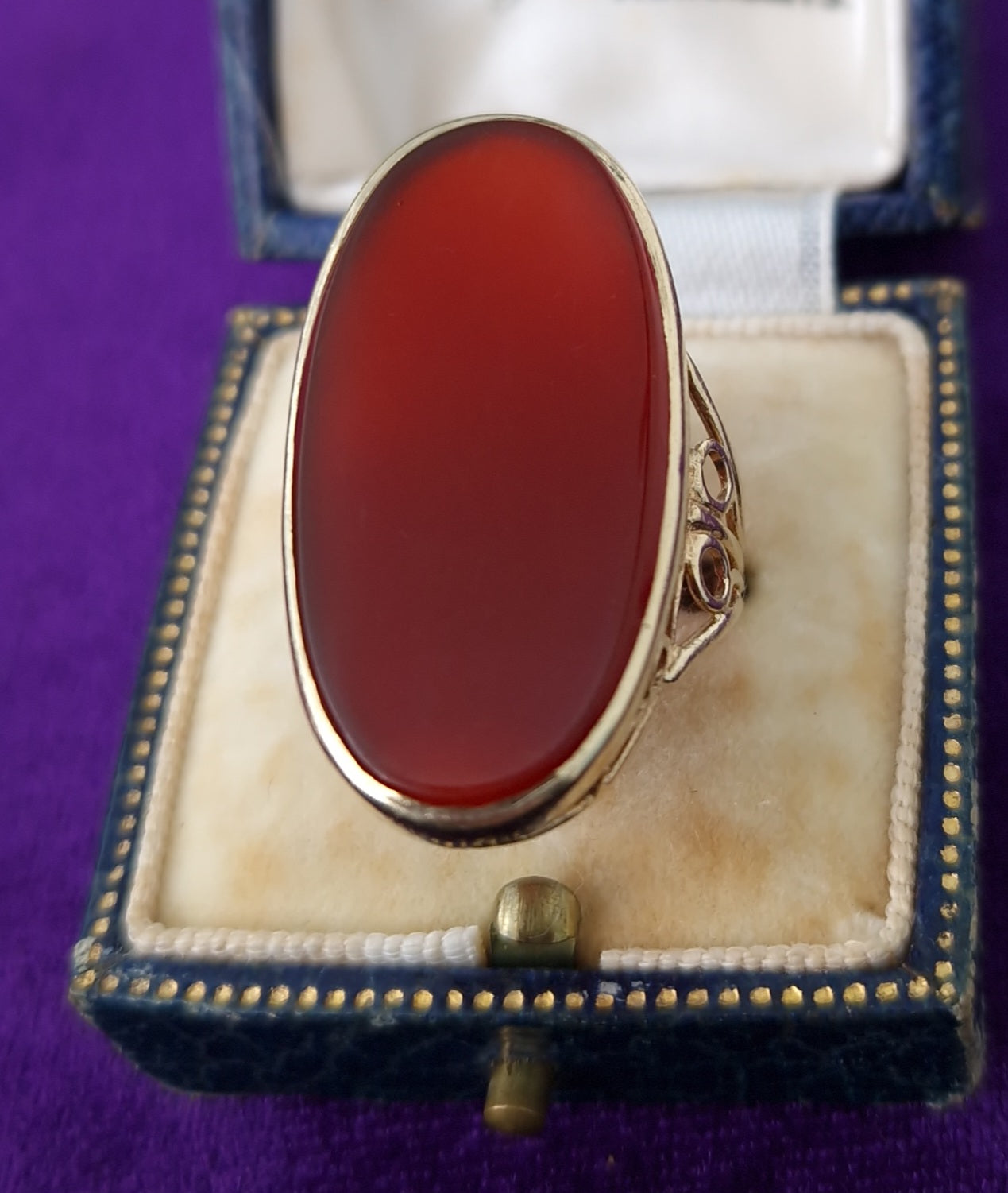 Vintage Carnelian Statement Ring 9ct Gold