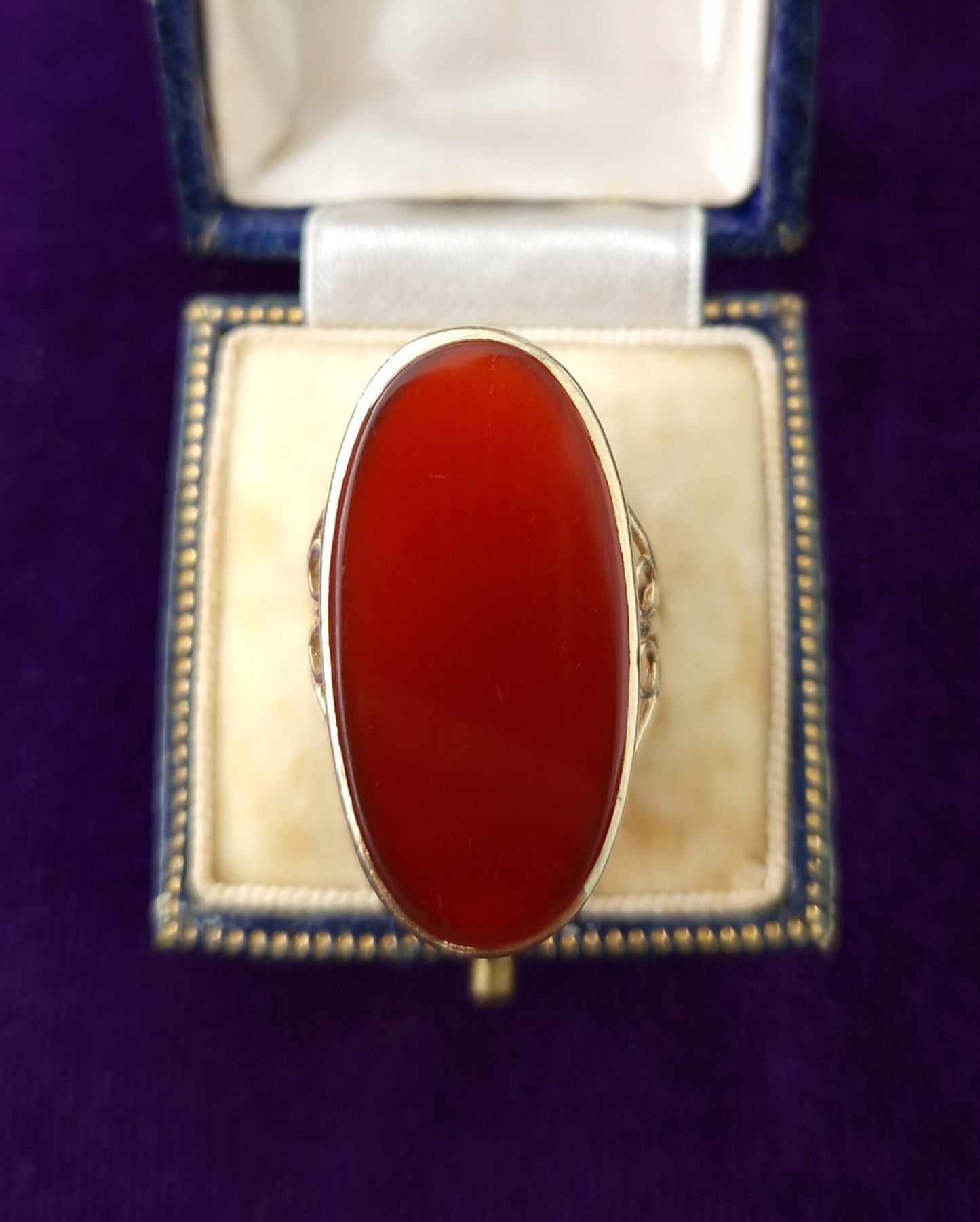 Vintage Carnelian Statement Ring 9ct Gold