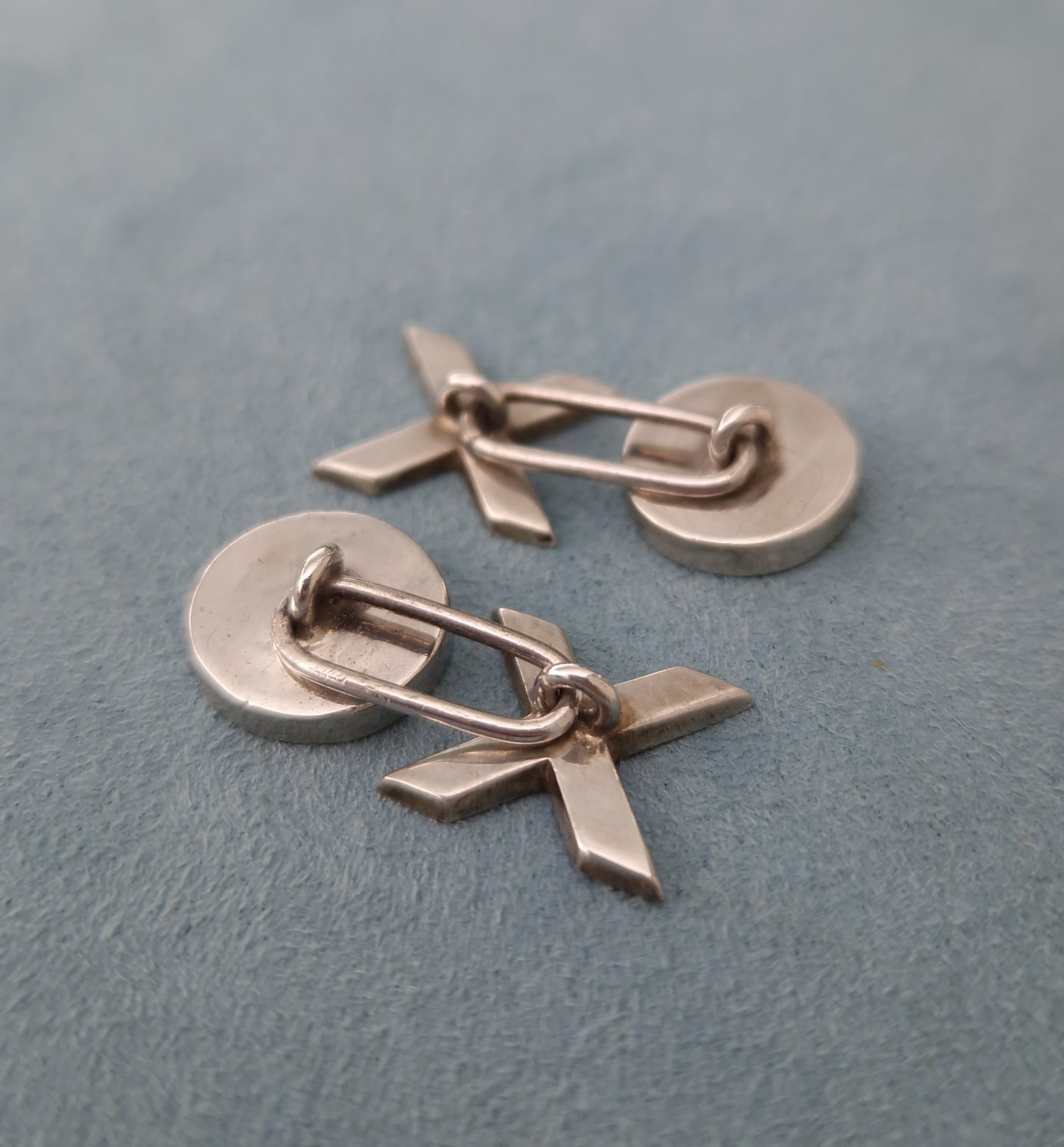 Antique Victorian Scottish Pebble Silver Cufflinks