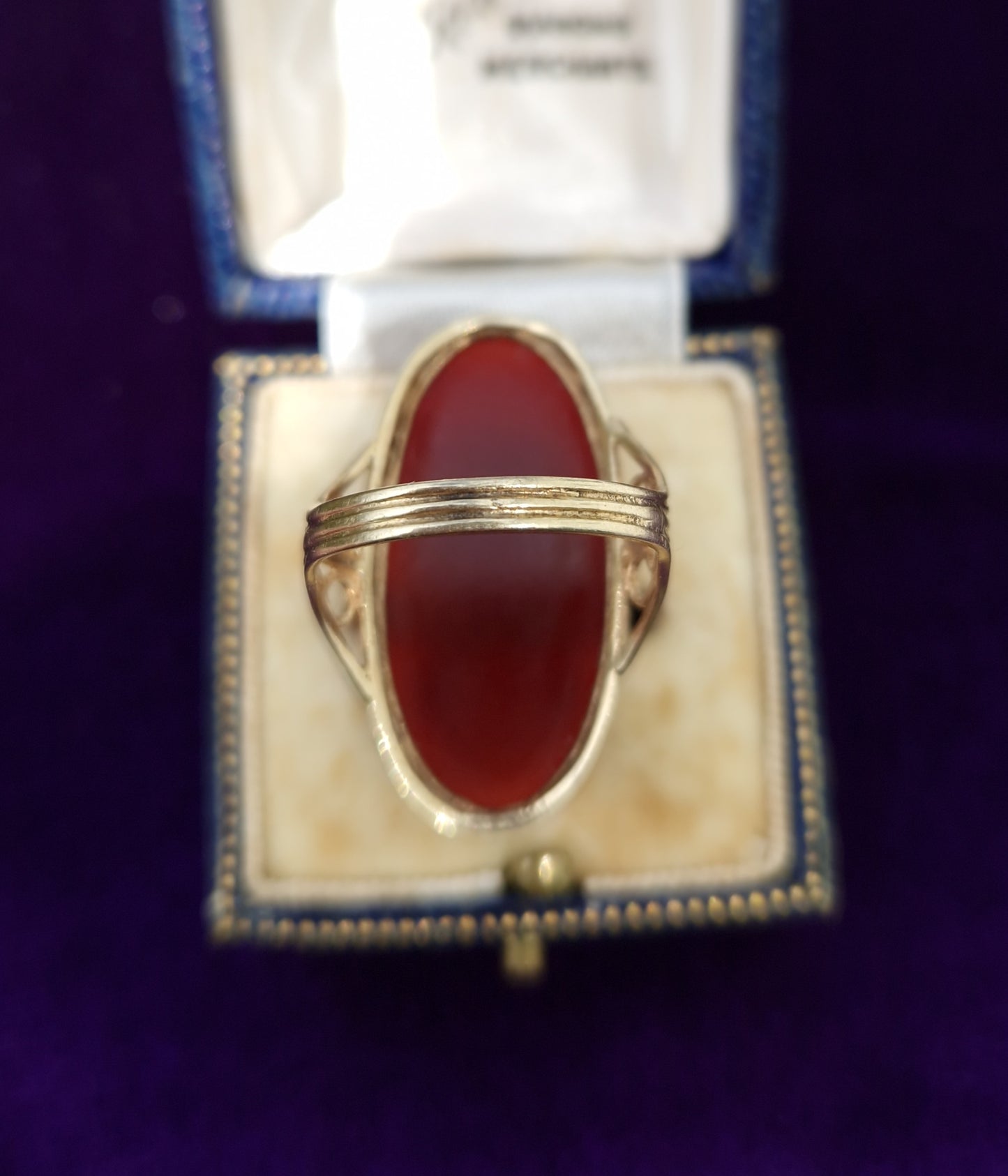 Vintage Carnelian Statement Ring 9ct Gold