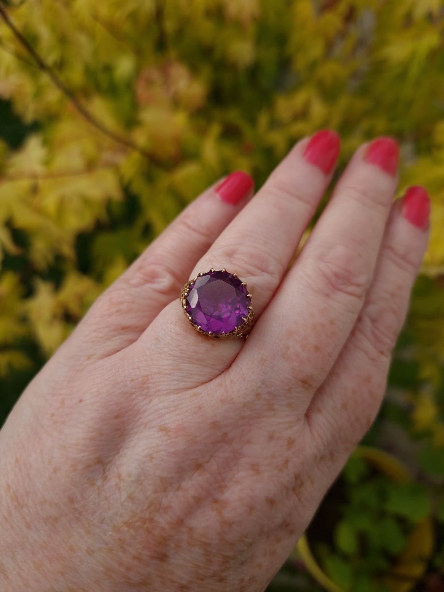 Vintage Colour Change Sapphire 14ct Gold Ring