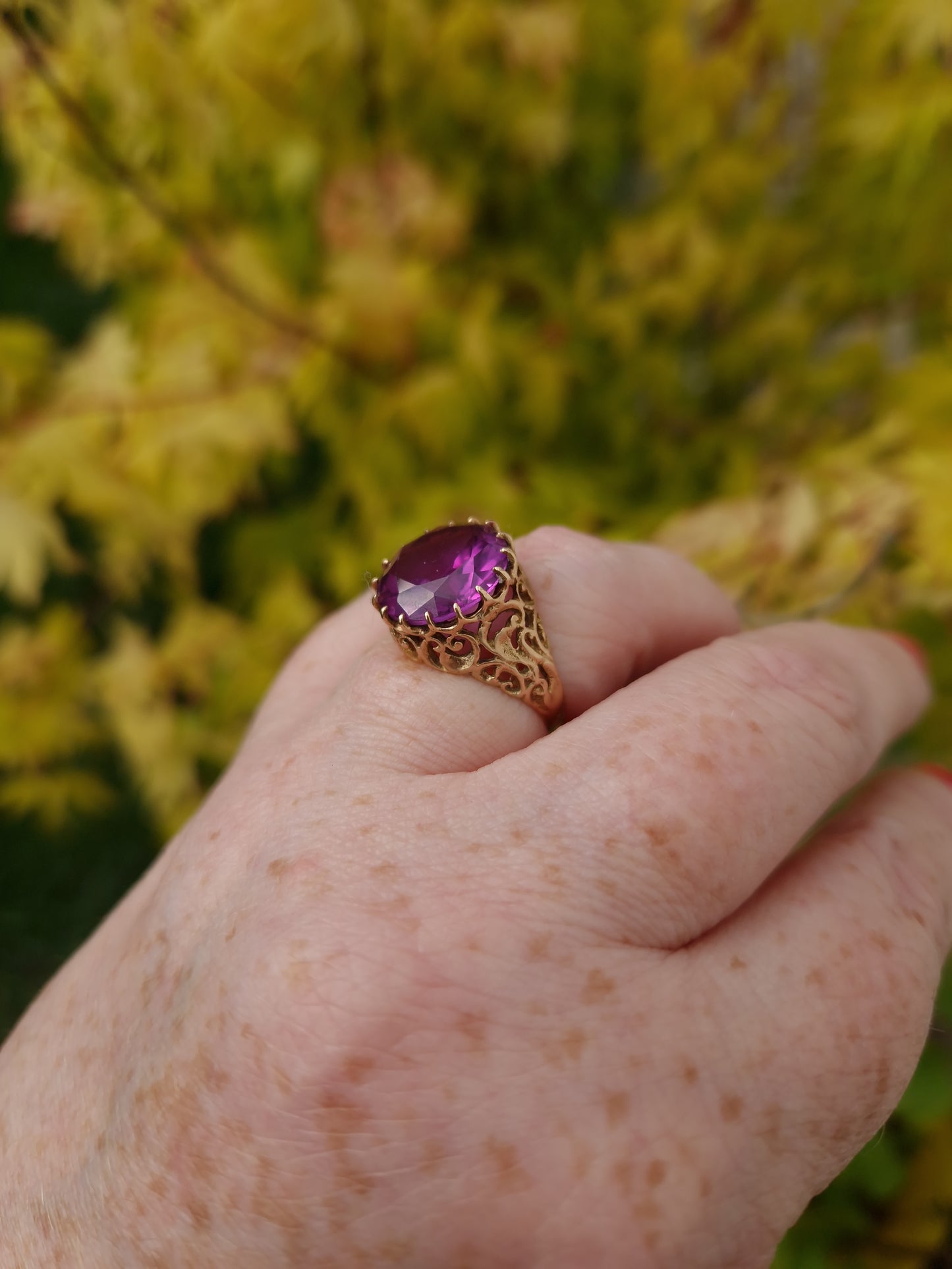 Vintage Colour Change Sapphire 14ct Gold Ring