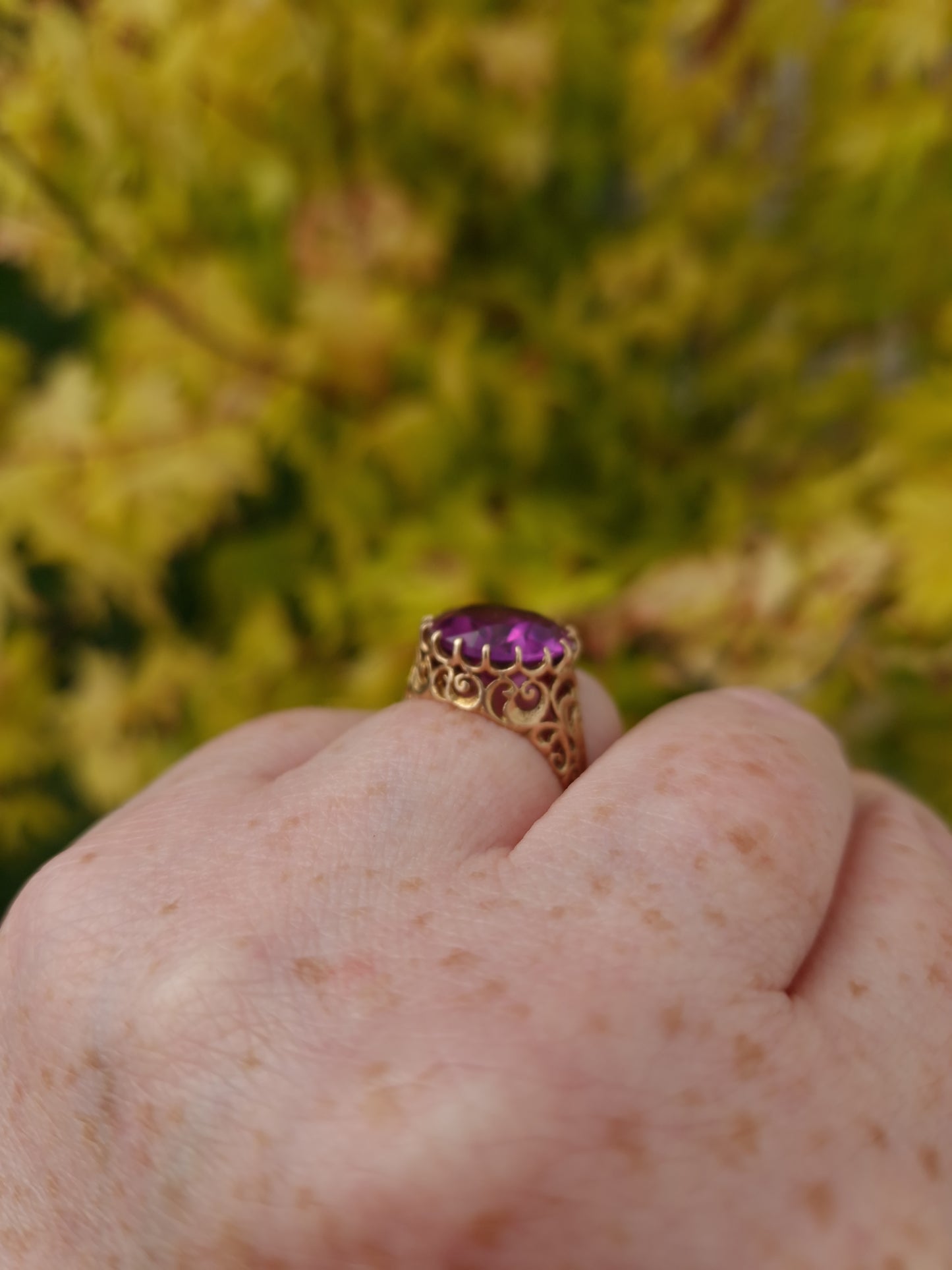 Vintage Colour Change Sapphire 14ct Gold Ring