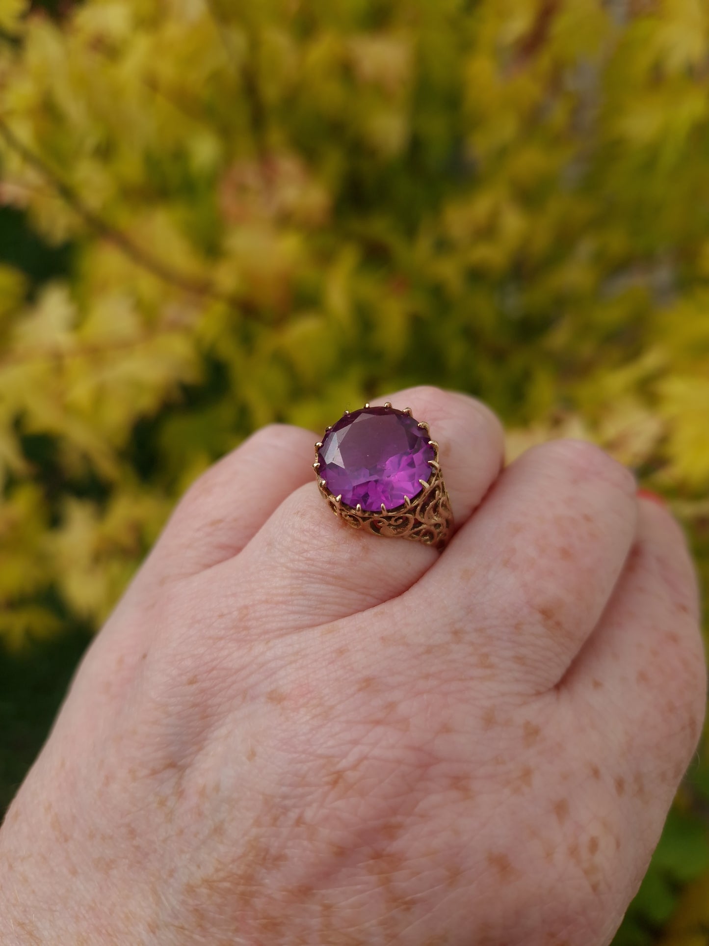 Vintage Colour Change Sapphire 14ct Gold Ring