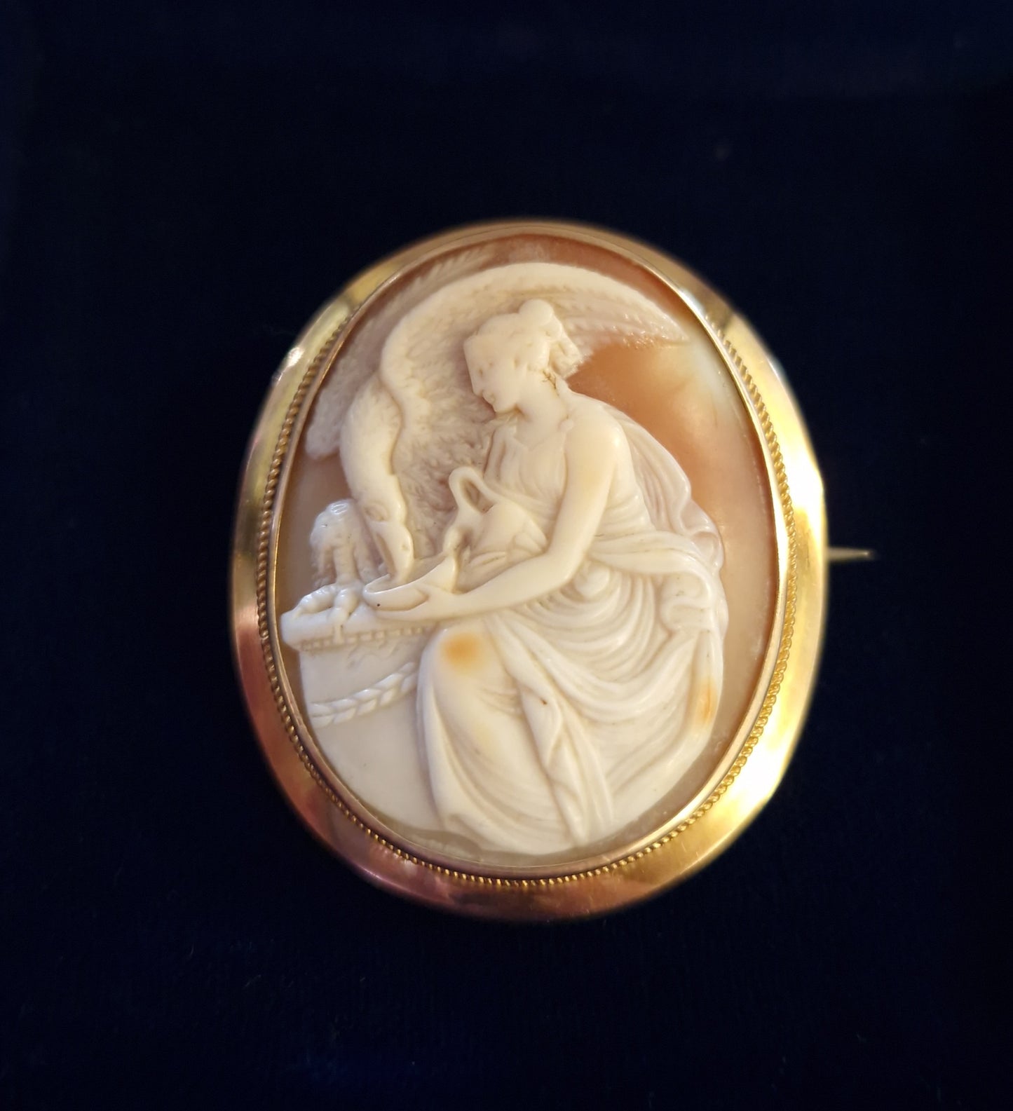 Antique 1902 Edwardian 15ct Gold Cameo Brooch