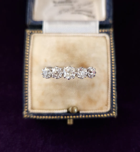 Antique Victorian 1.26ct Diamond Platinum Ring