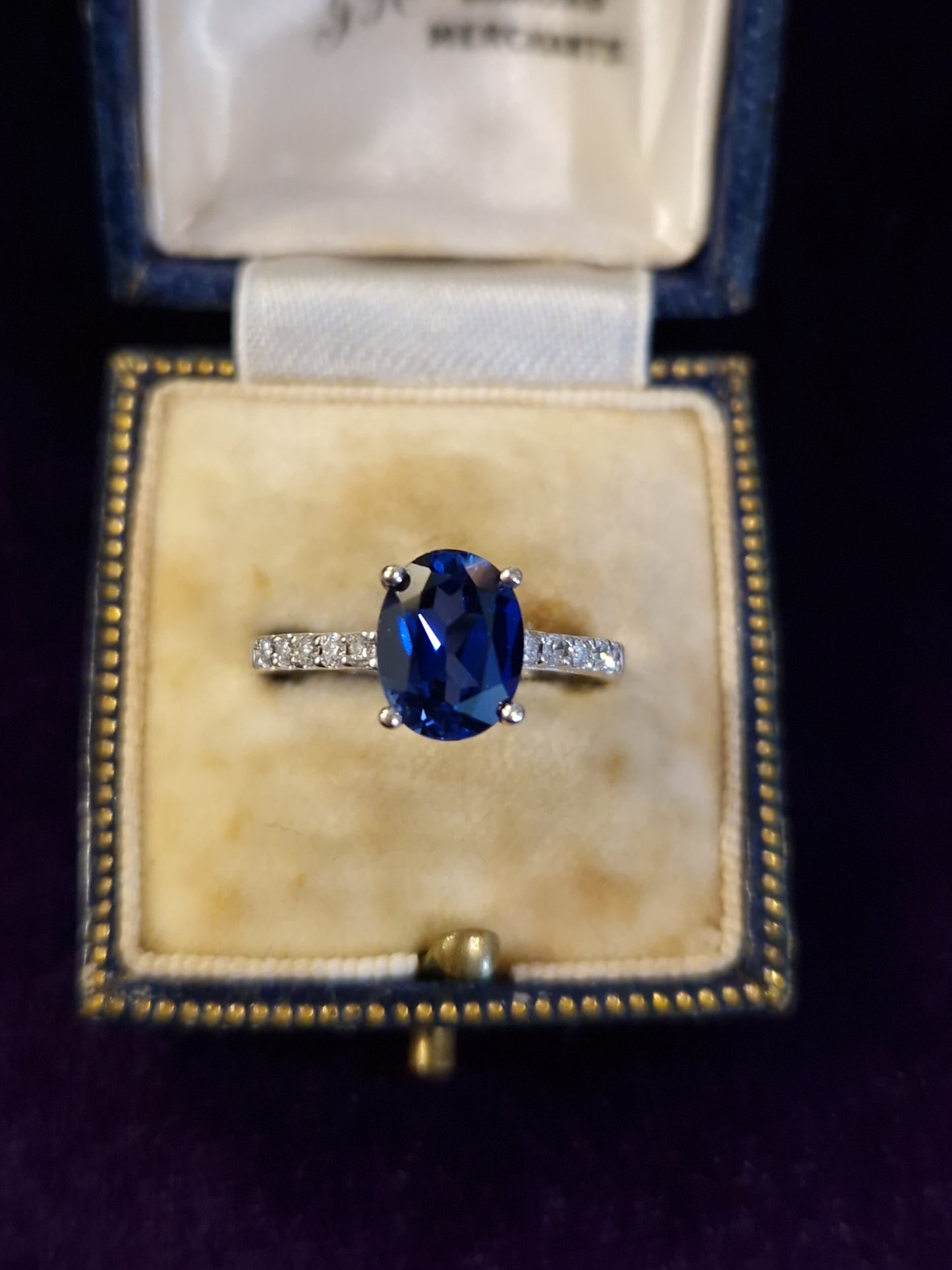 Sapphire Diamond 9ct White Gold Ring