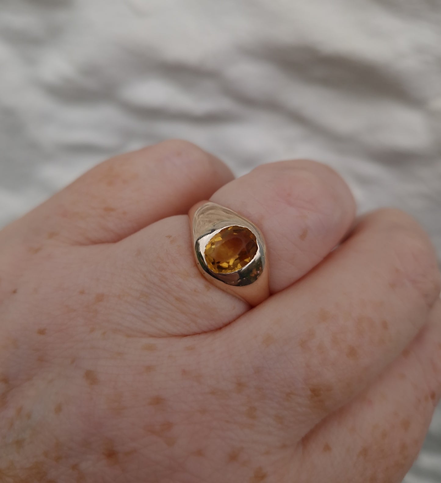 Antique Citrine 9ct Rose Gold Ring