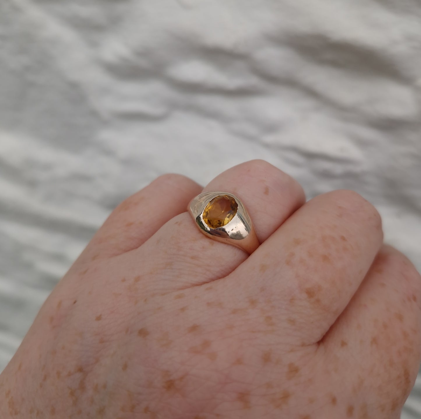 Antique Citrine 9ct Rose Gold Ring