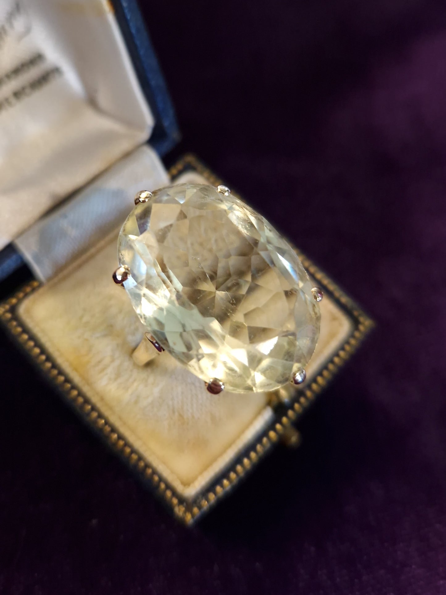 Vintage Citrine 9ct Gold Cocktail Ring