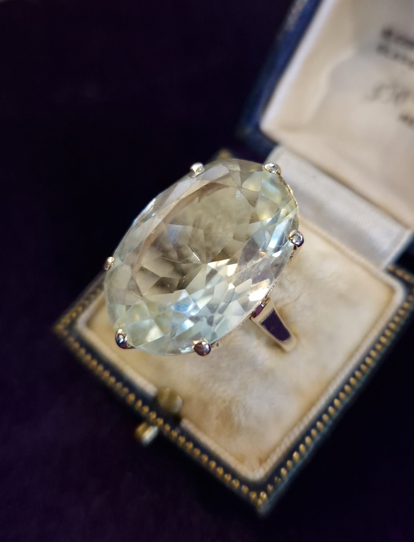 Vintage Citrine 9ct Gold Cocktail Ring