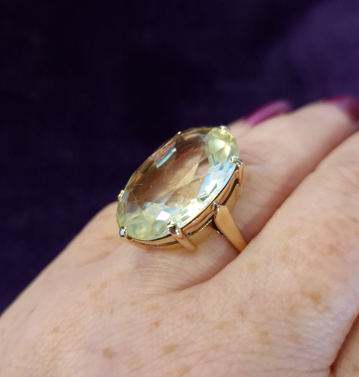 Vintage Citrine 9ct Gold Cocktail Ring