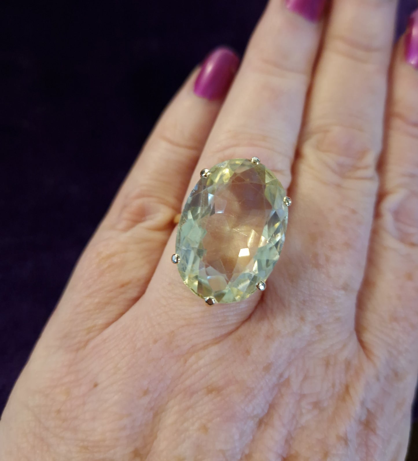 Vintage Citrine 9ct Gold Cocktail Ring