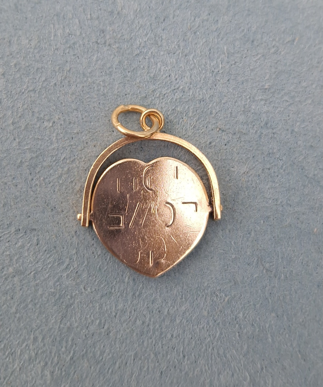 Vintage 'I Love You' 9ct Gold Spinner Pendant Charm