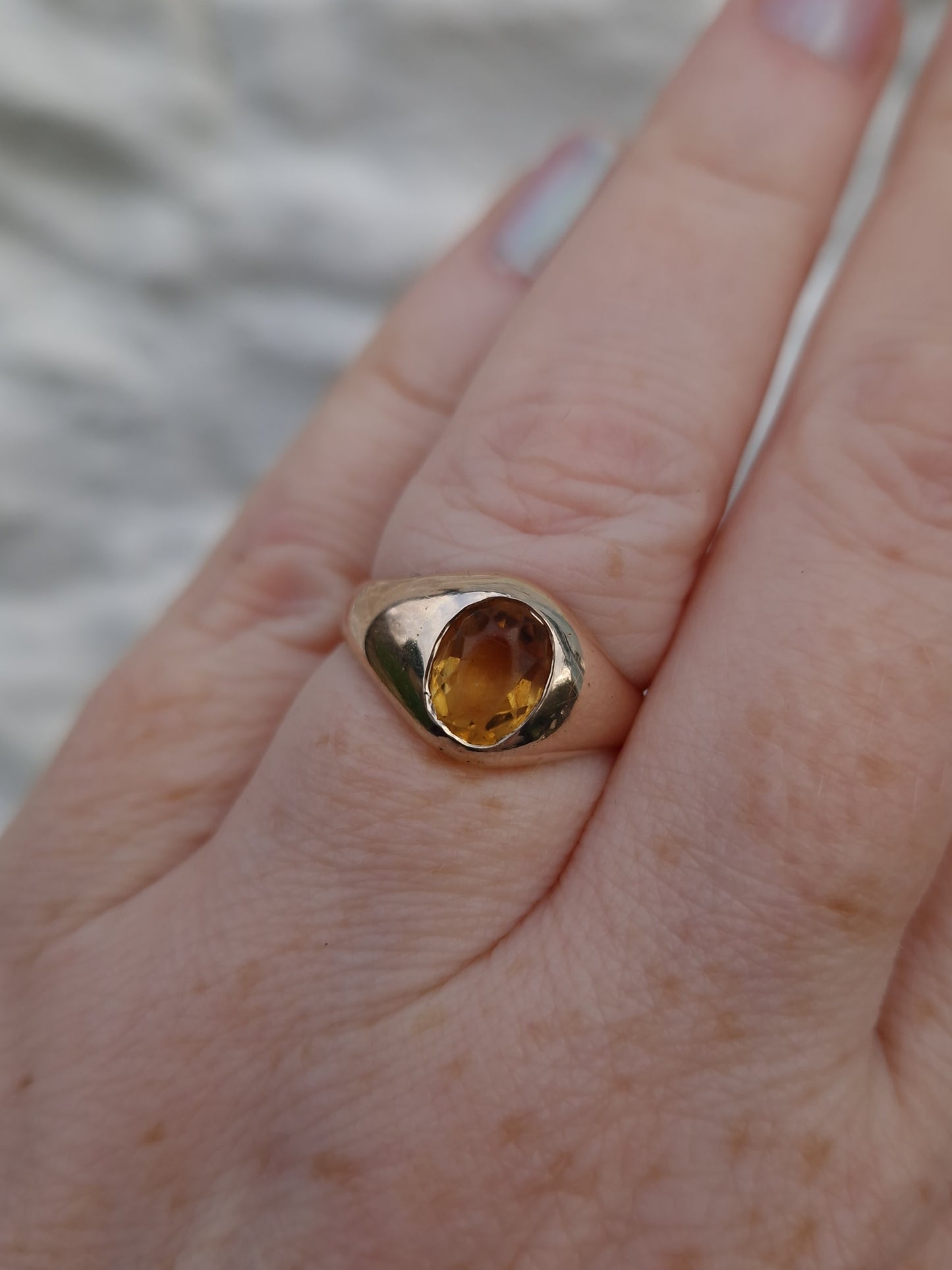 Antique Citrine 9ct Rose Gold Ring