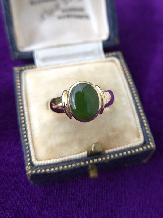 Vintage 14ct Gold Jadeite Ring