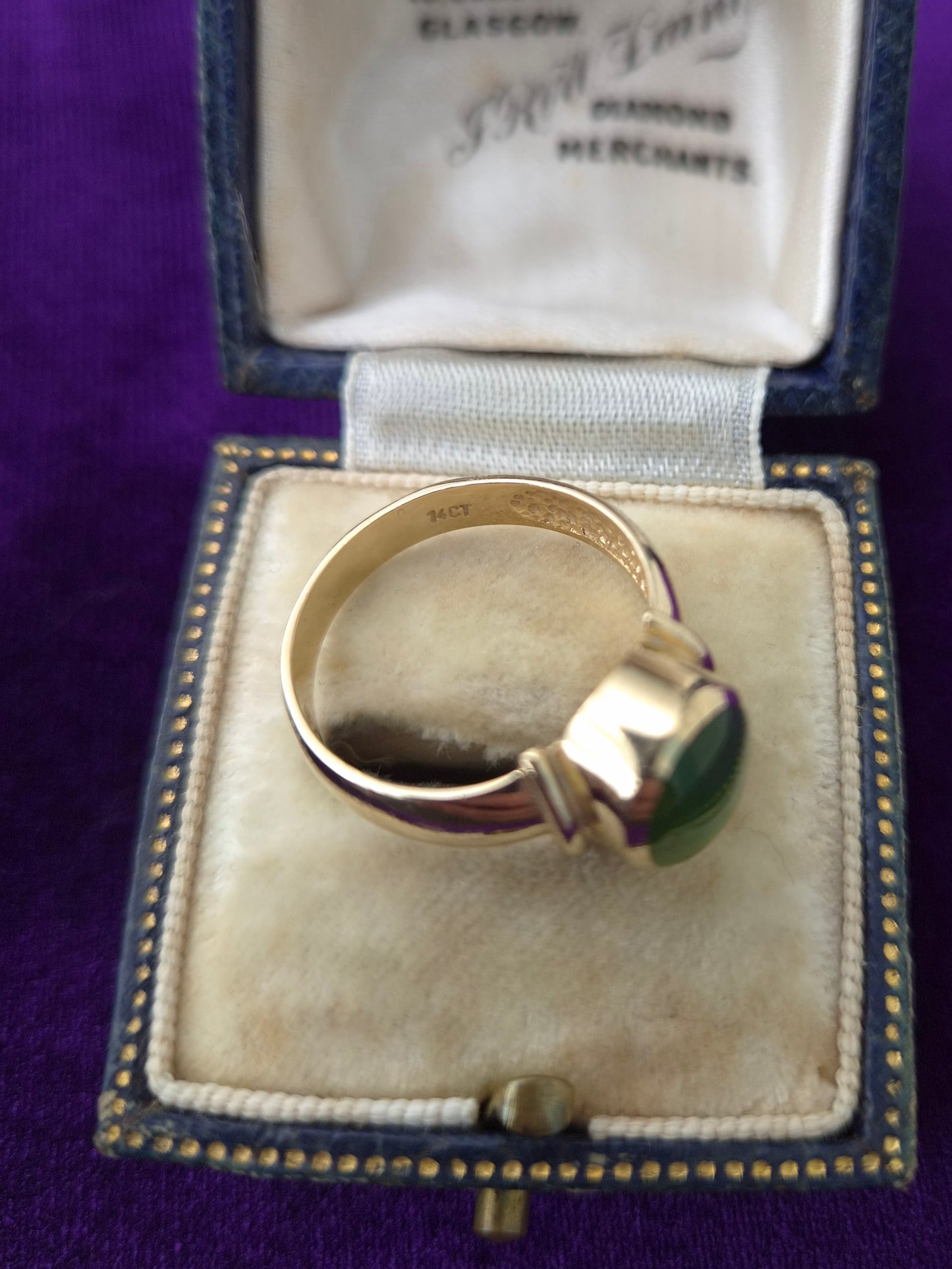 Vintage 14ct Gold Jadeite Ring