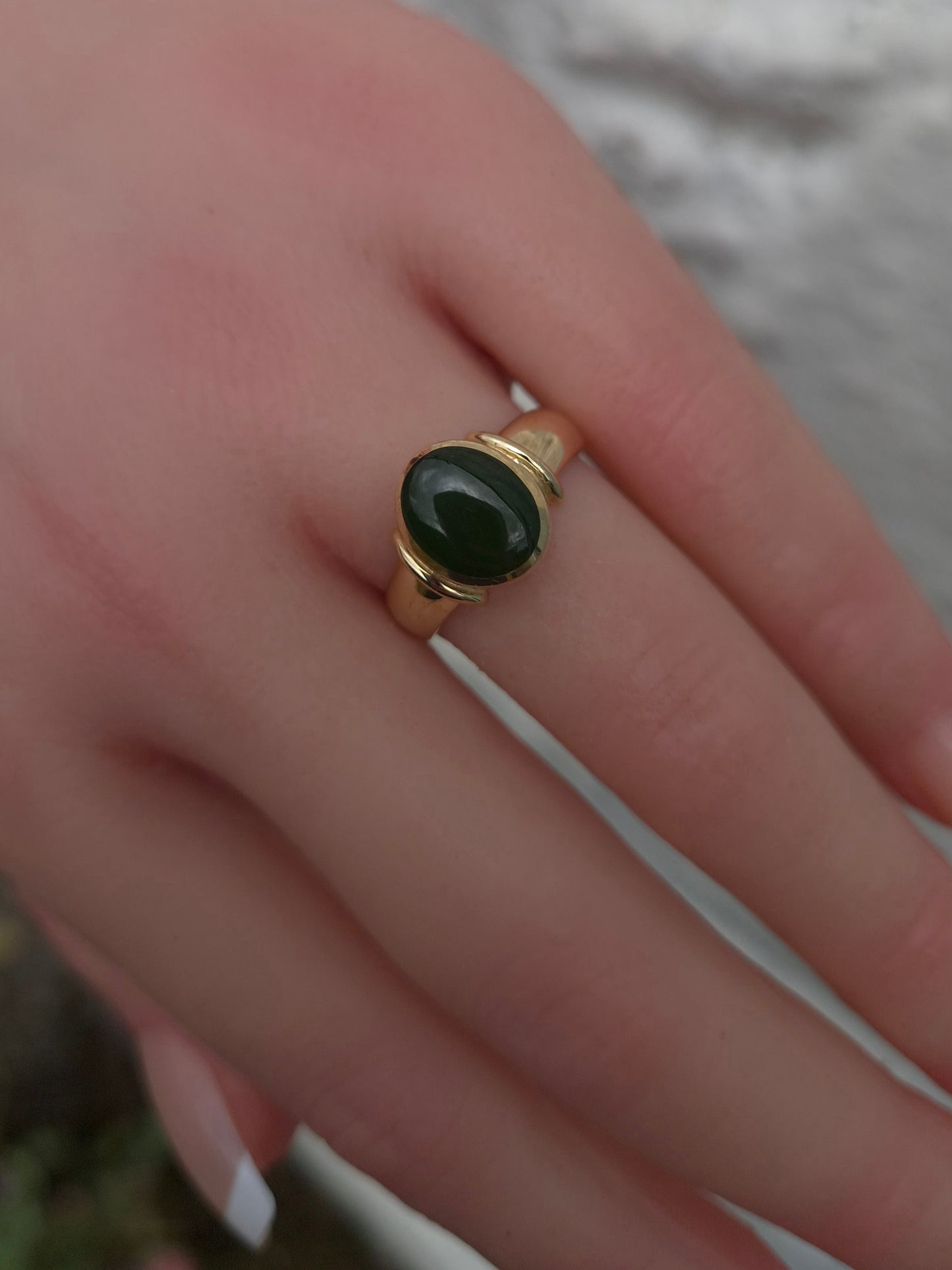 Vintage 14ct Gold Jadeite Ring