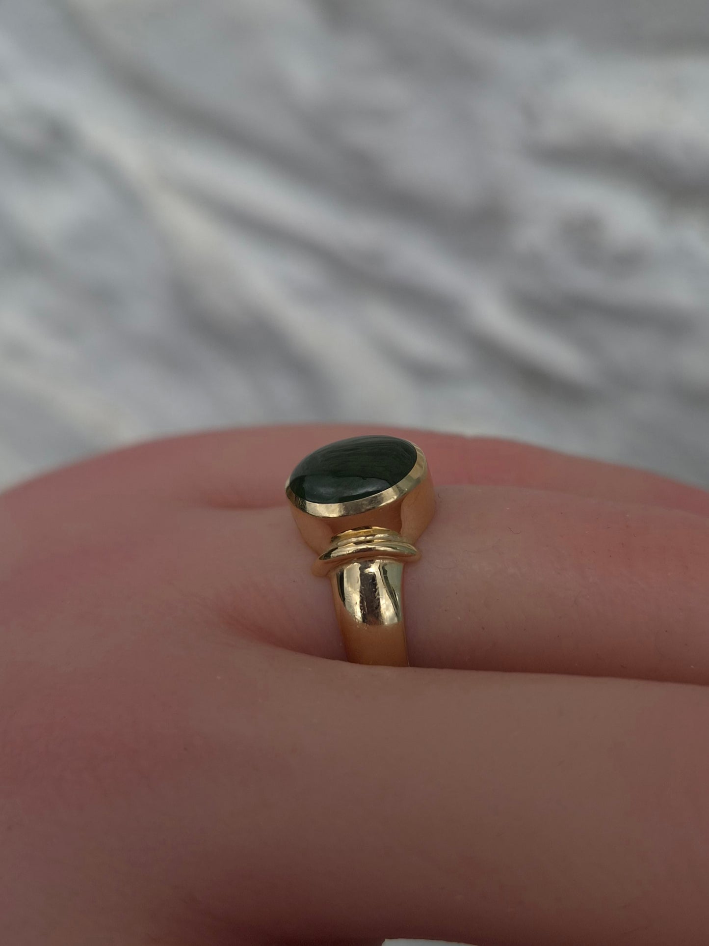 Vintage 14ct Gold Jadeite Ring