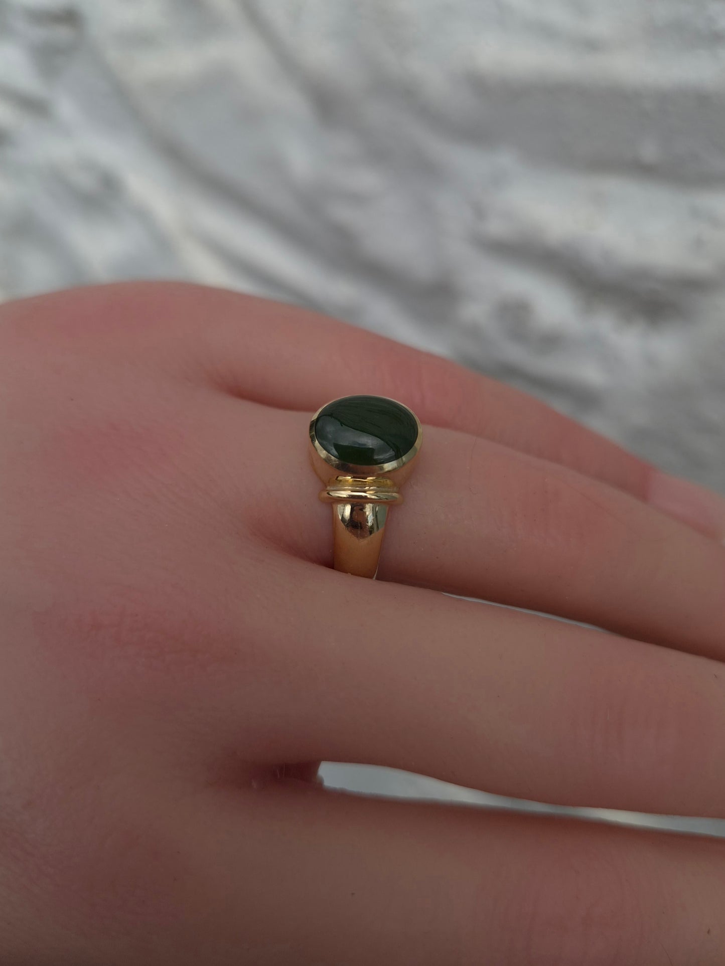 Vintage 14ct Gold Jadeite Ring