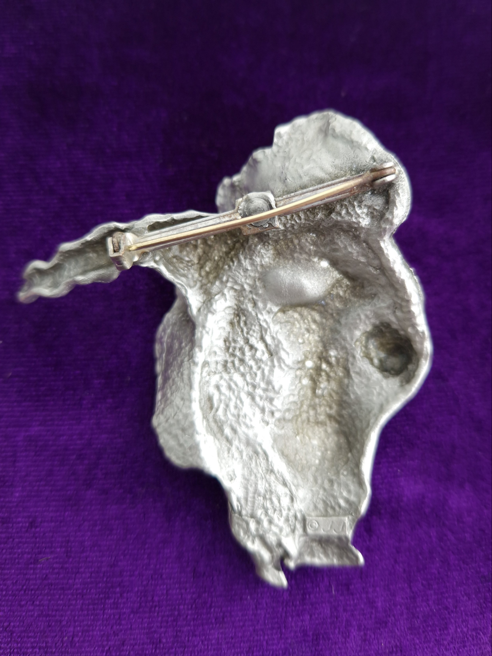 Vintage Witch Pewter Brooch JJ Jonette