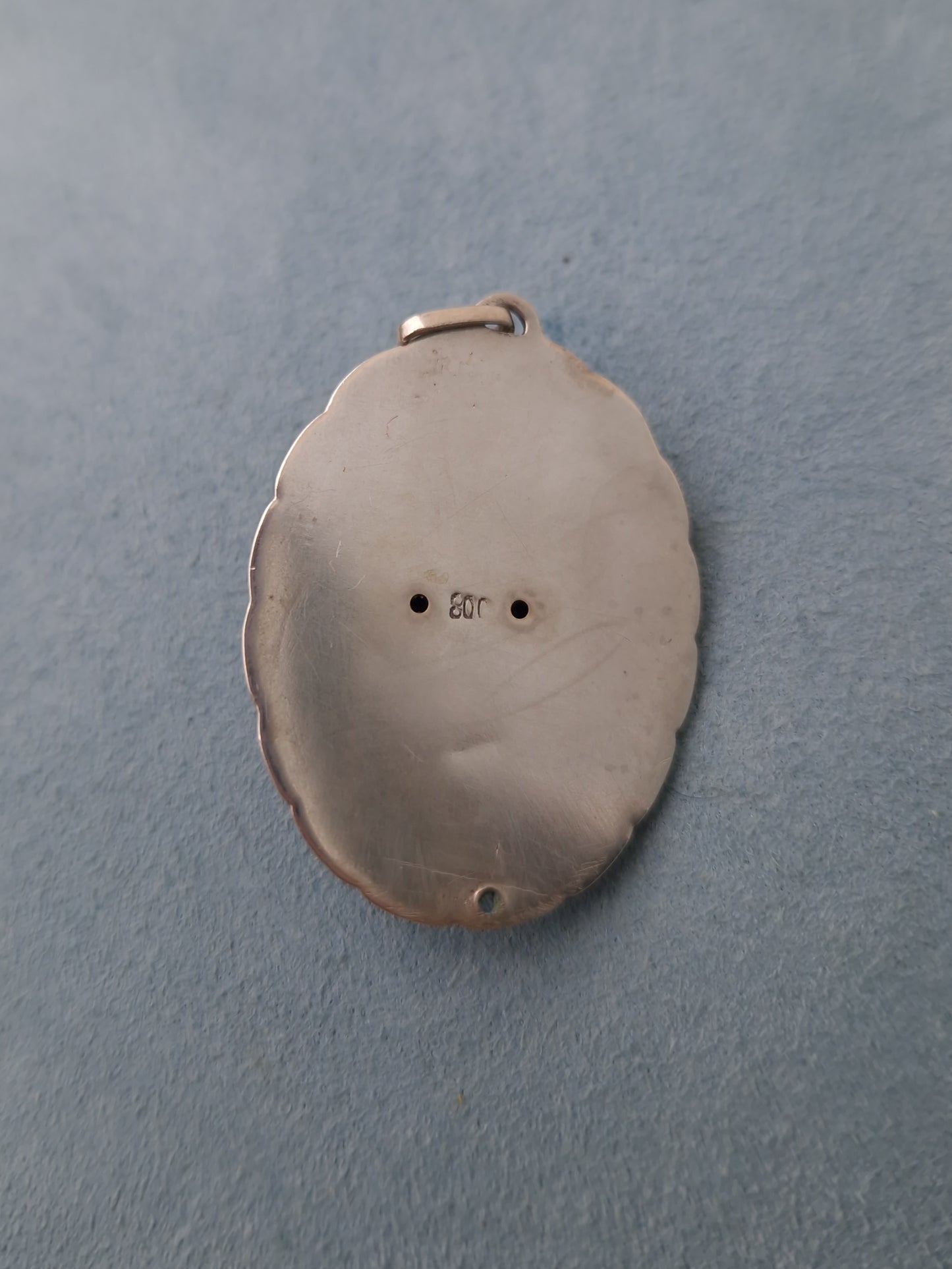 Antique Silver Chalcedony Pendant