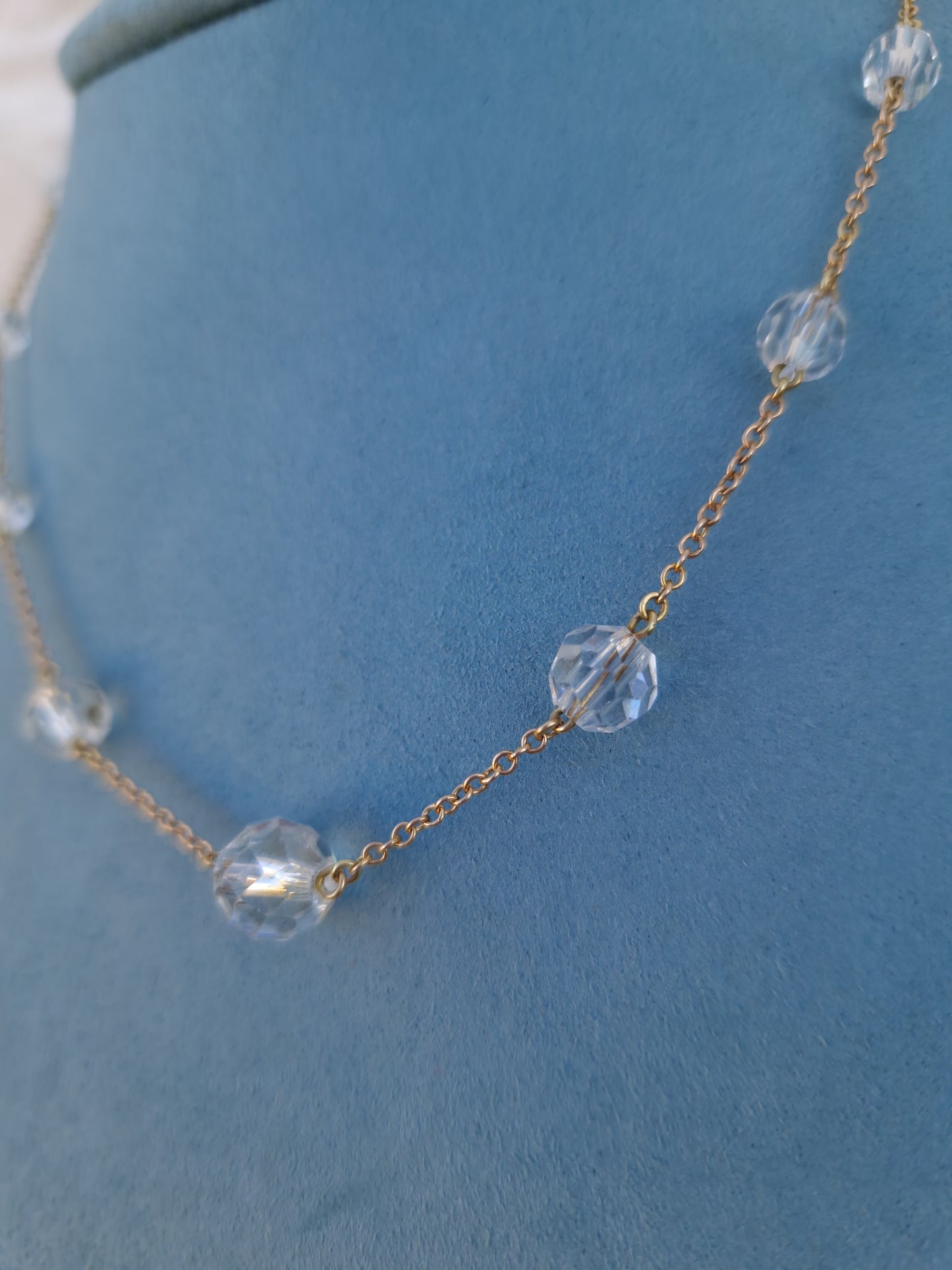 Antique Glass Bead 9ct Gold Necklace