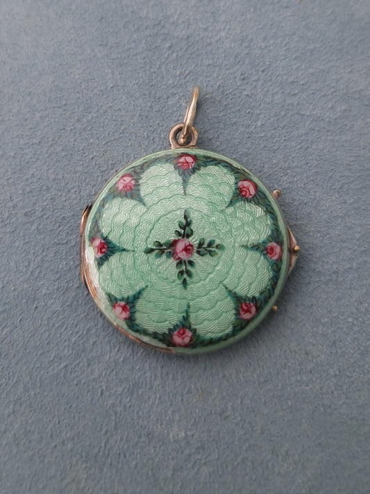 Edwardian Enamel Silver Pendant