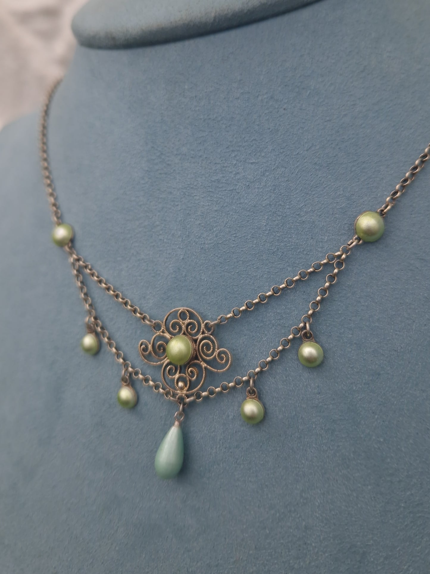 Antique Marius Hammer Silver Enamel Norwegian Necklace