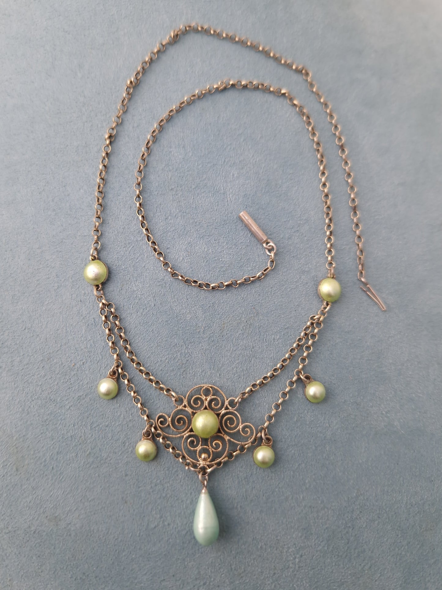Antique Marius Hammer Silver Enamel Norwegian Necklace