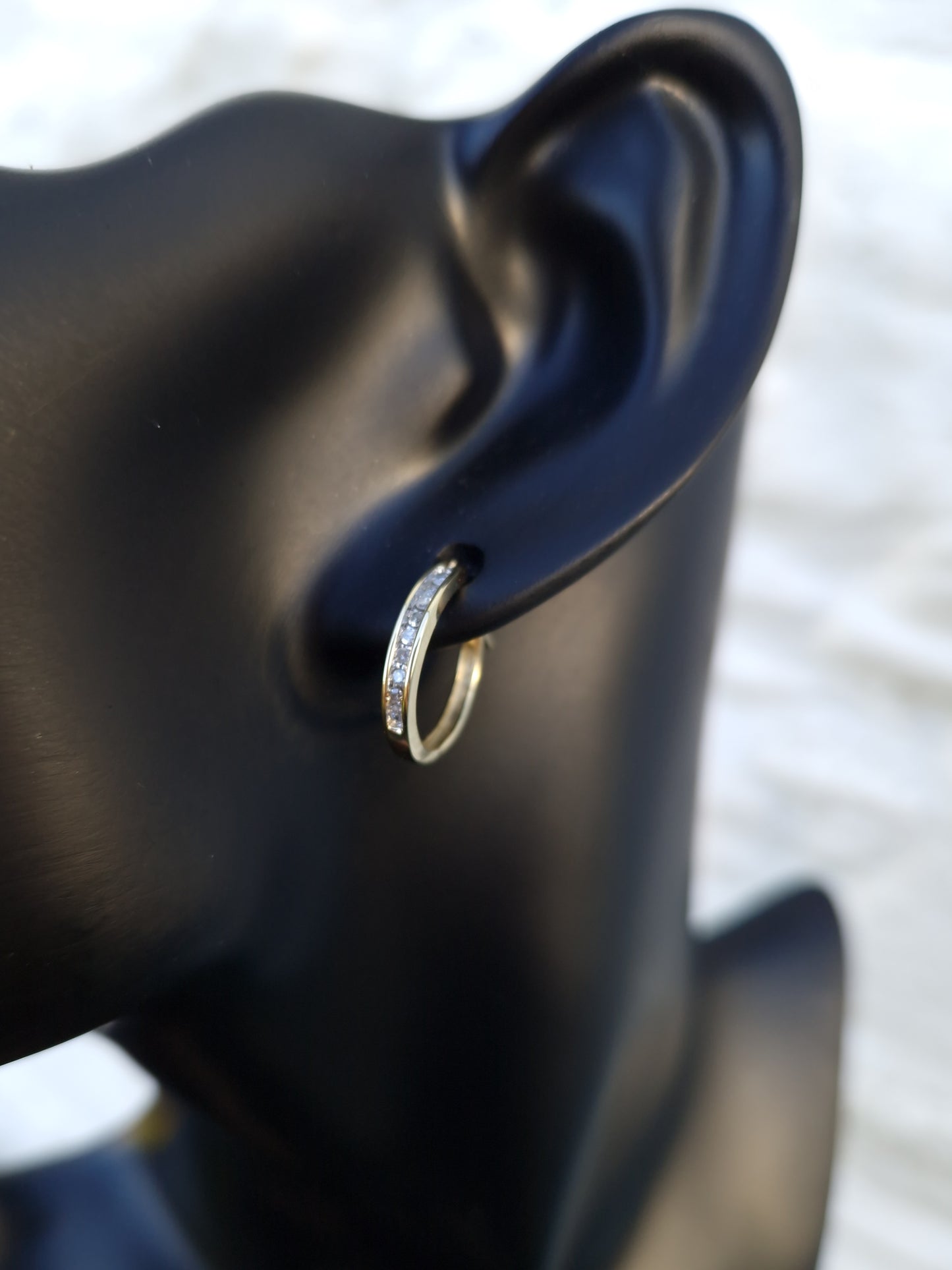 Pre-loved Diamond Hoop Earrings 9ct Gold 0.15ct