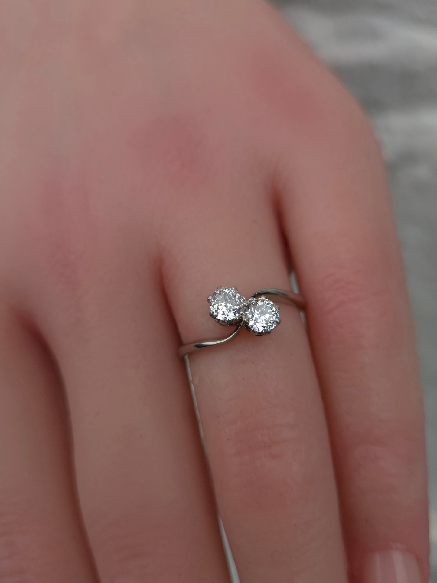 Art Deco 'Toi et Moi' Diamond Ring 0.50ct Platinum 18ct Gold