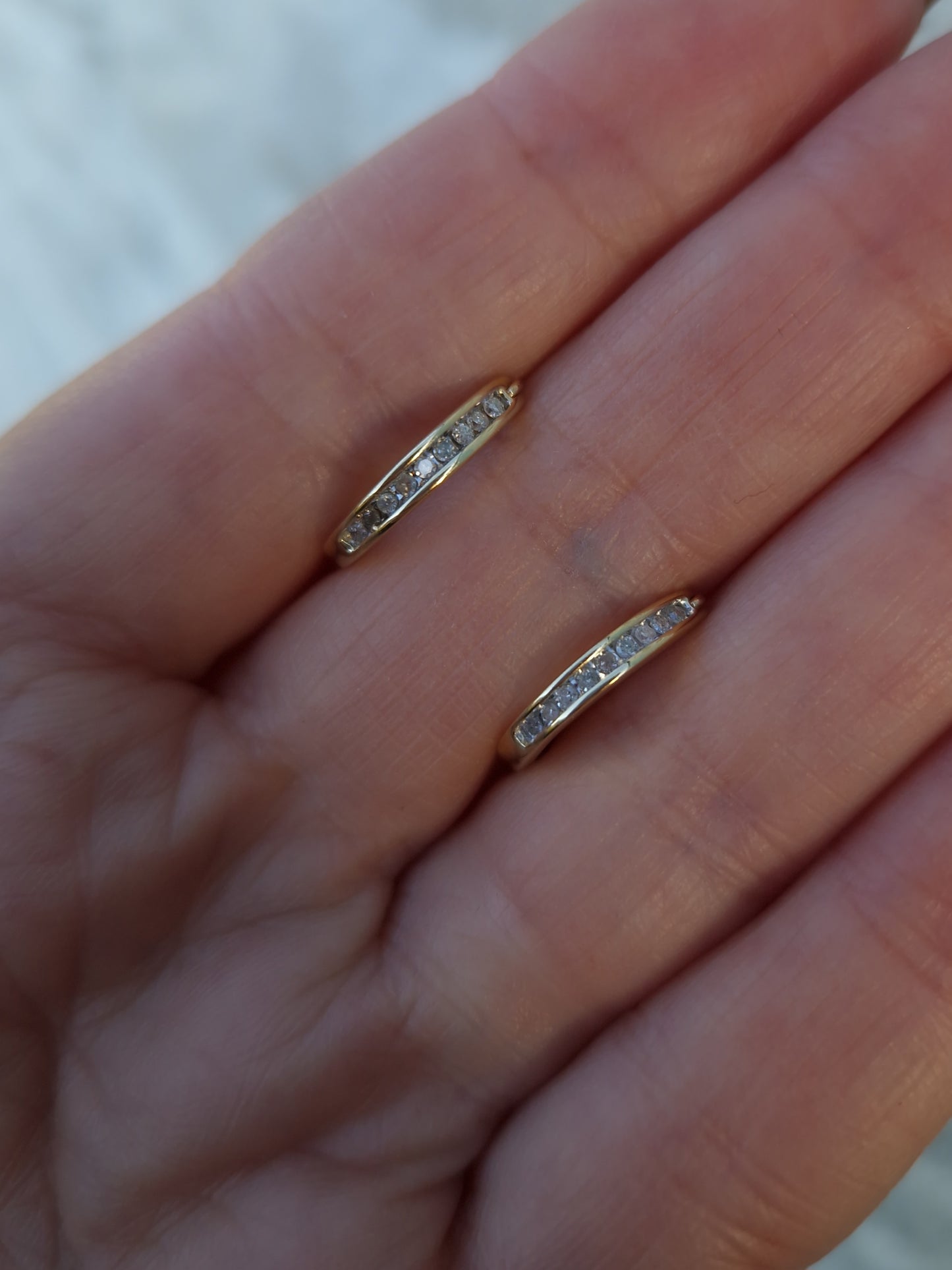 Pre-loved Diamond Hoop Earrings 9ct Gold 0.15ct