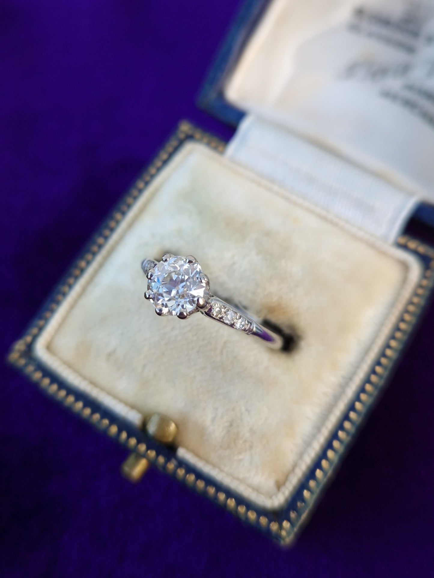 Antique 0.85ct Diamond Platinum Solitaire Ring