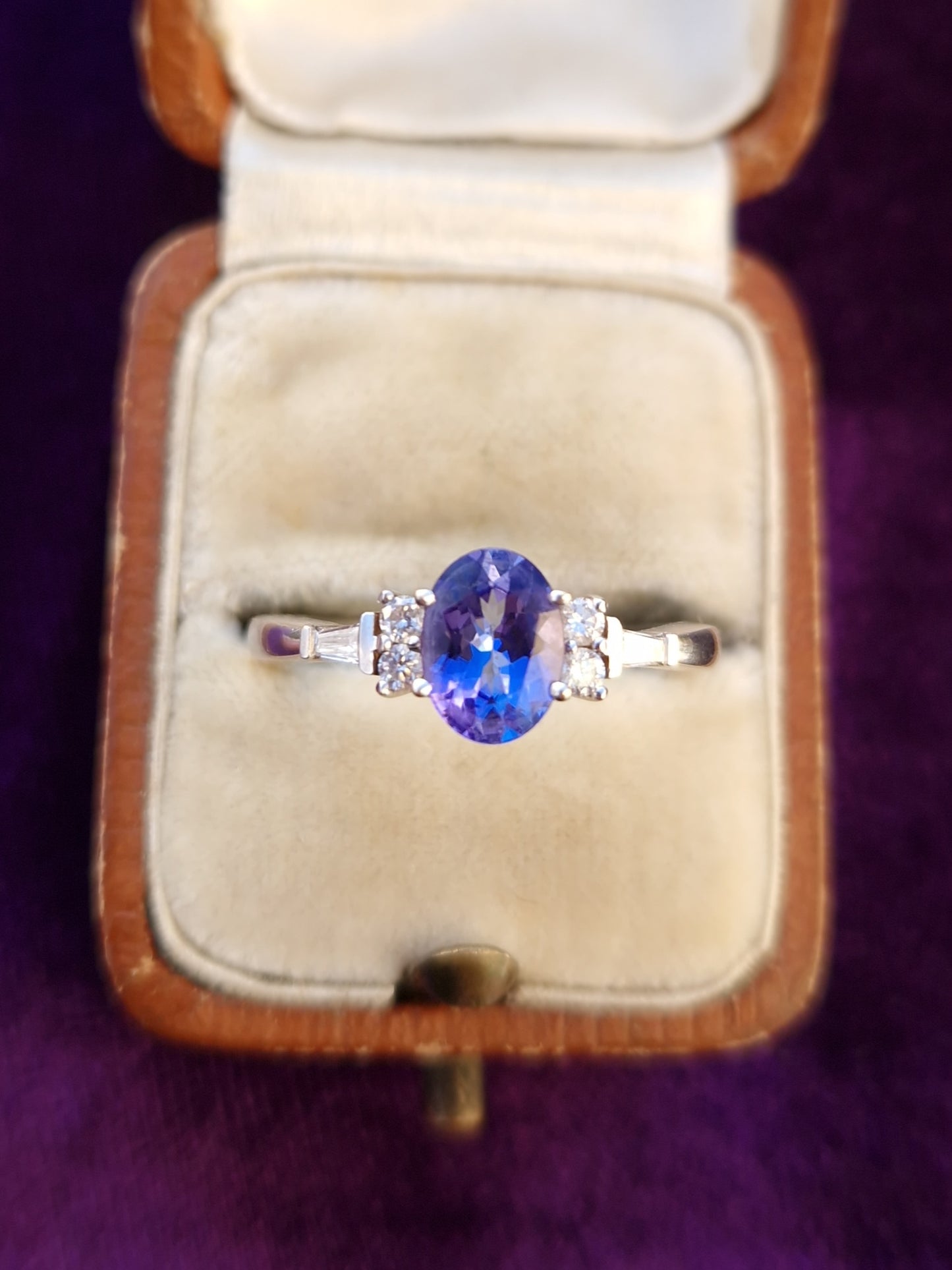 Tanzanite & Diamond 14ct White Gold Ring